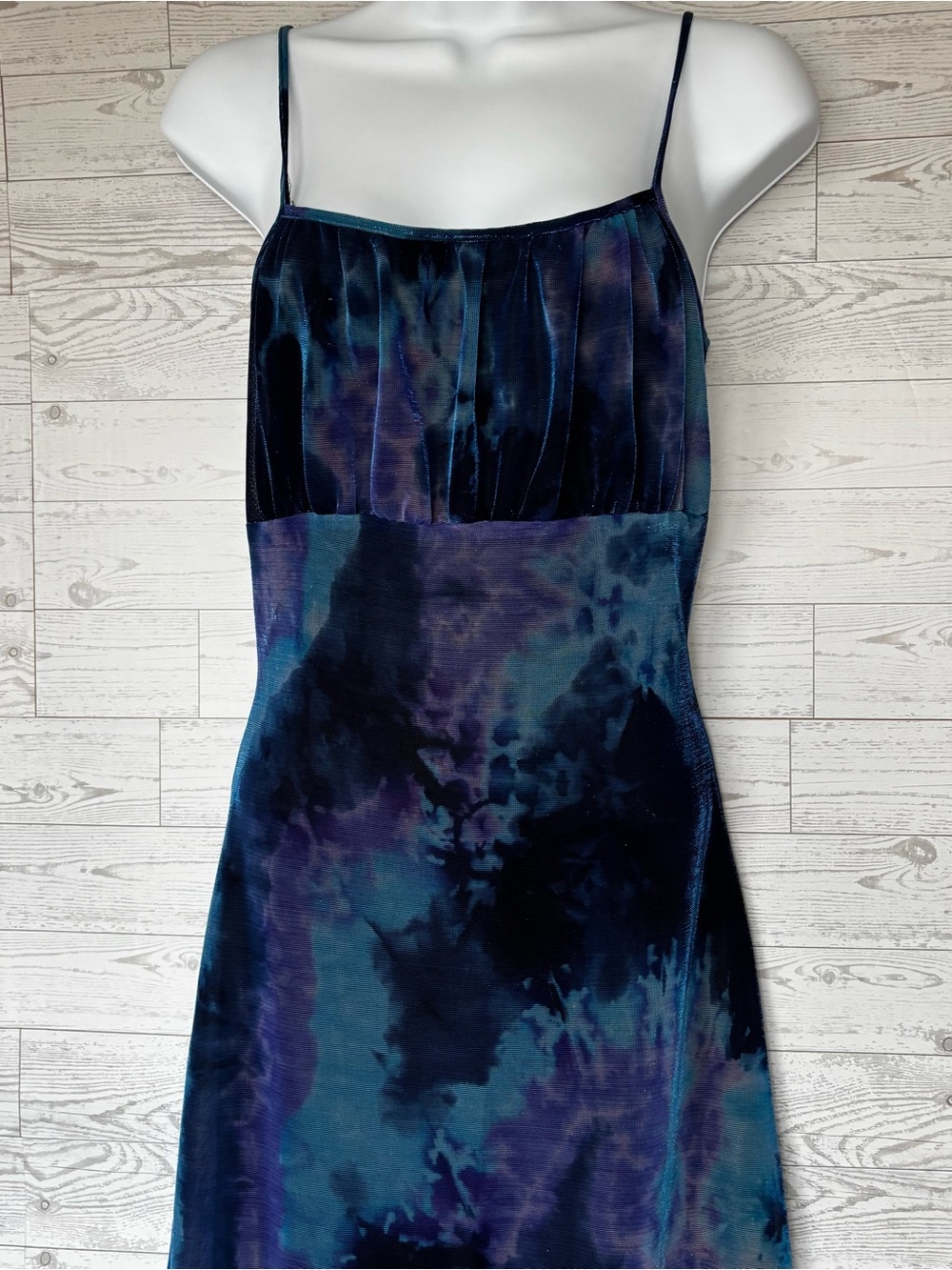 Vintage Rhapsody Tye dye sheer maxi dress small y2k